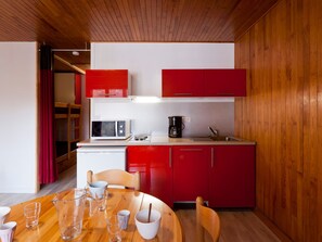 Fridge, microwave, dishwasher, coffee/tea maker