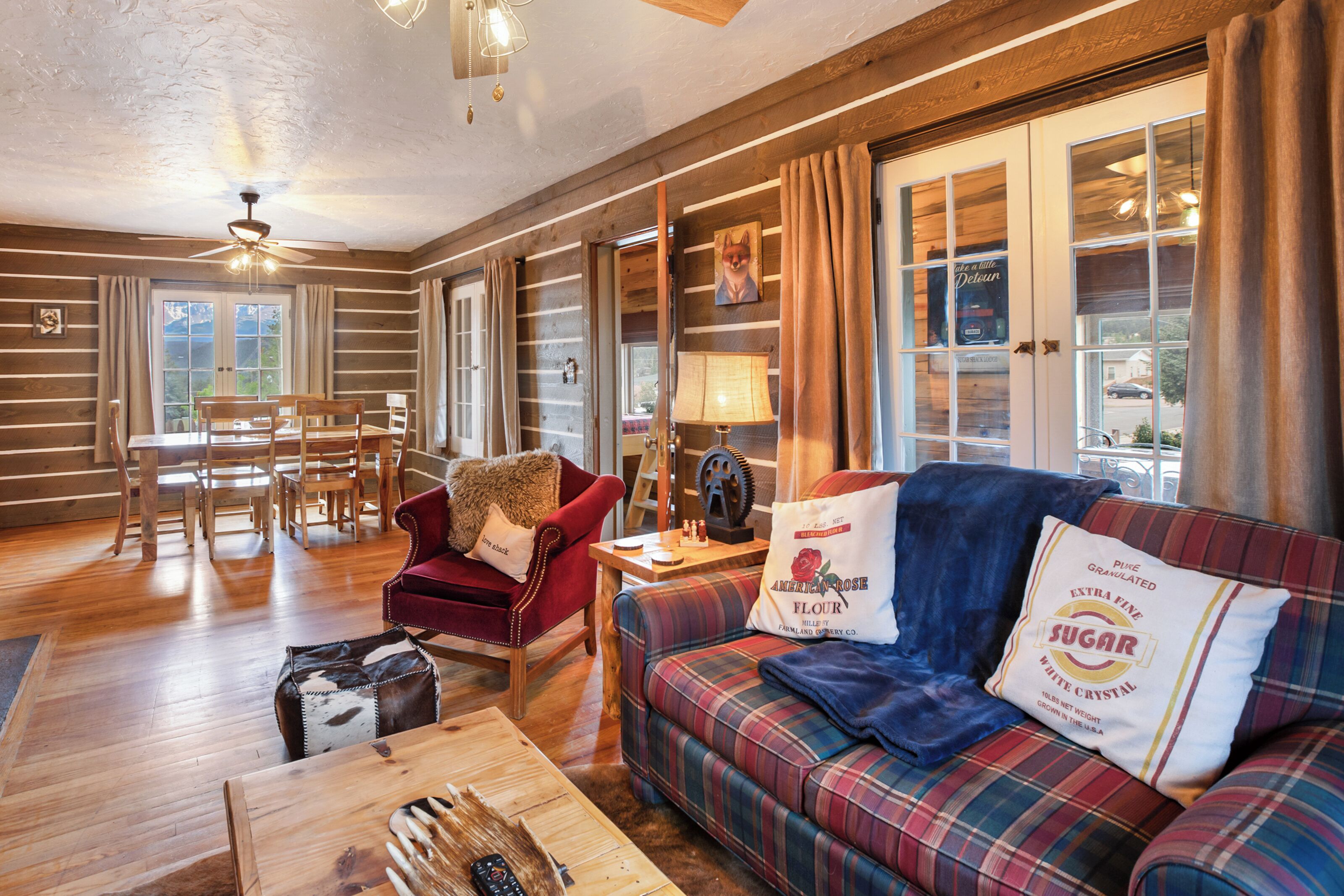 Smart TV, fireplace, video games, table football