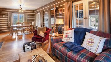 Smart TV, fireplace, video games, foosball