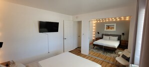 2 bedrooms, desk, iron/ironing board, travel cot