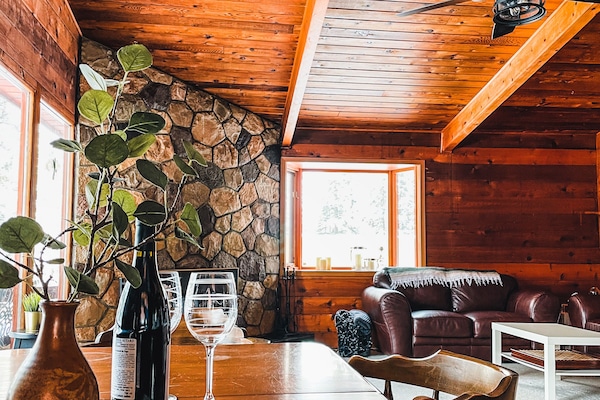 View of living room from dining table