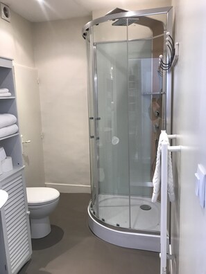 Hair dryer, towels, soap, toilet paper - 2-ROOM APARTMENT WITH VIEW ON CATHEDRAL, IN HISTORIC CLASS BUILDING (Bayeux)
