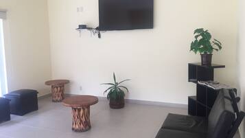 Een televisie en een tafeltennistafel