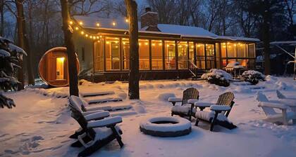 MilleLacs Lakeside Getaway-SAUNA-HOT Tub-Cozy Fire