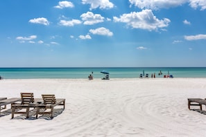 On the beach, sun-loungers - 2 Beach Chairs and umbrella included!! March through October. (Panama City)