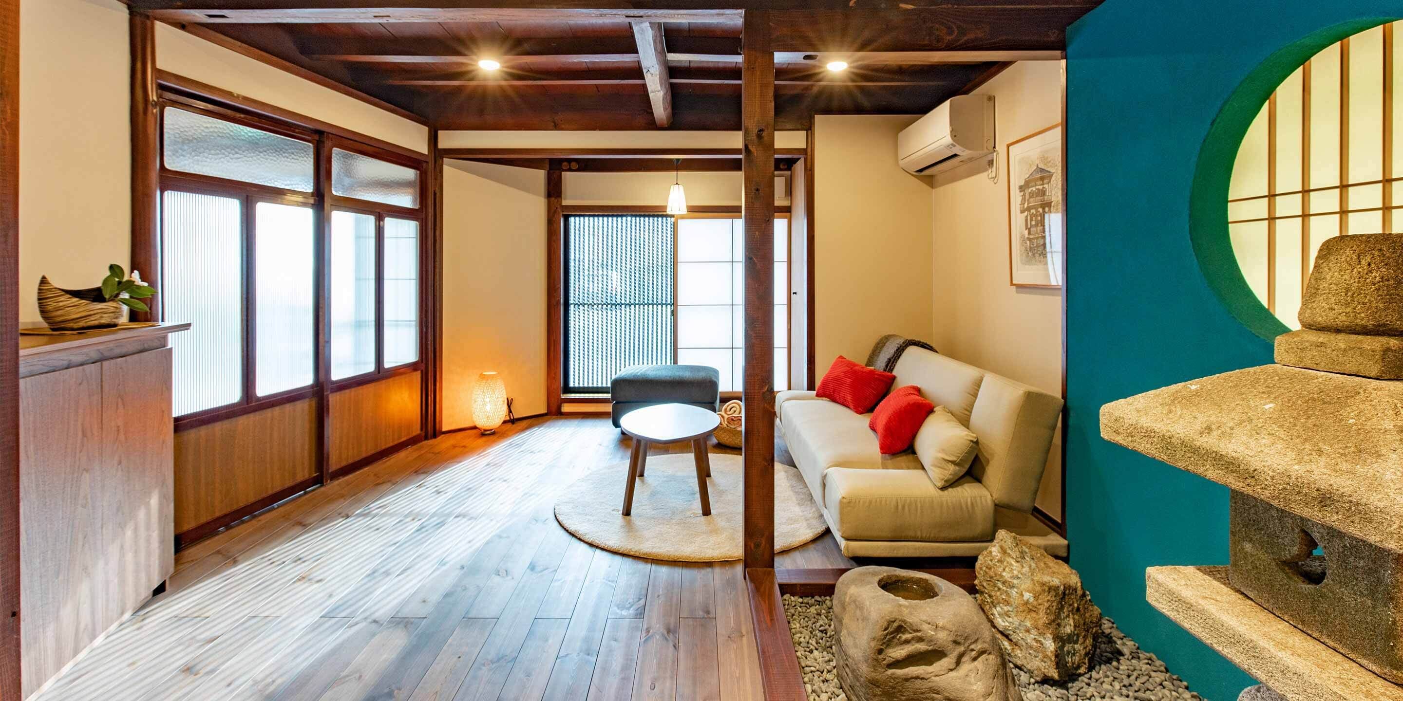 Room for 8 Guests, 3 Bedrooms, Townhouse, Tsuki | Living area | 24-inch LCD TV with digital channels, TV