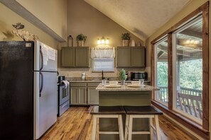 Microwave, dishwasher, coffee/tea maker, toaster