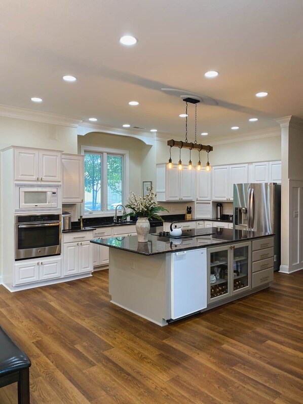 Fridge, microwave, coffee/tea maker