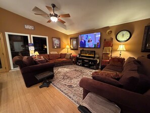 Smart TV, fireplace, printers