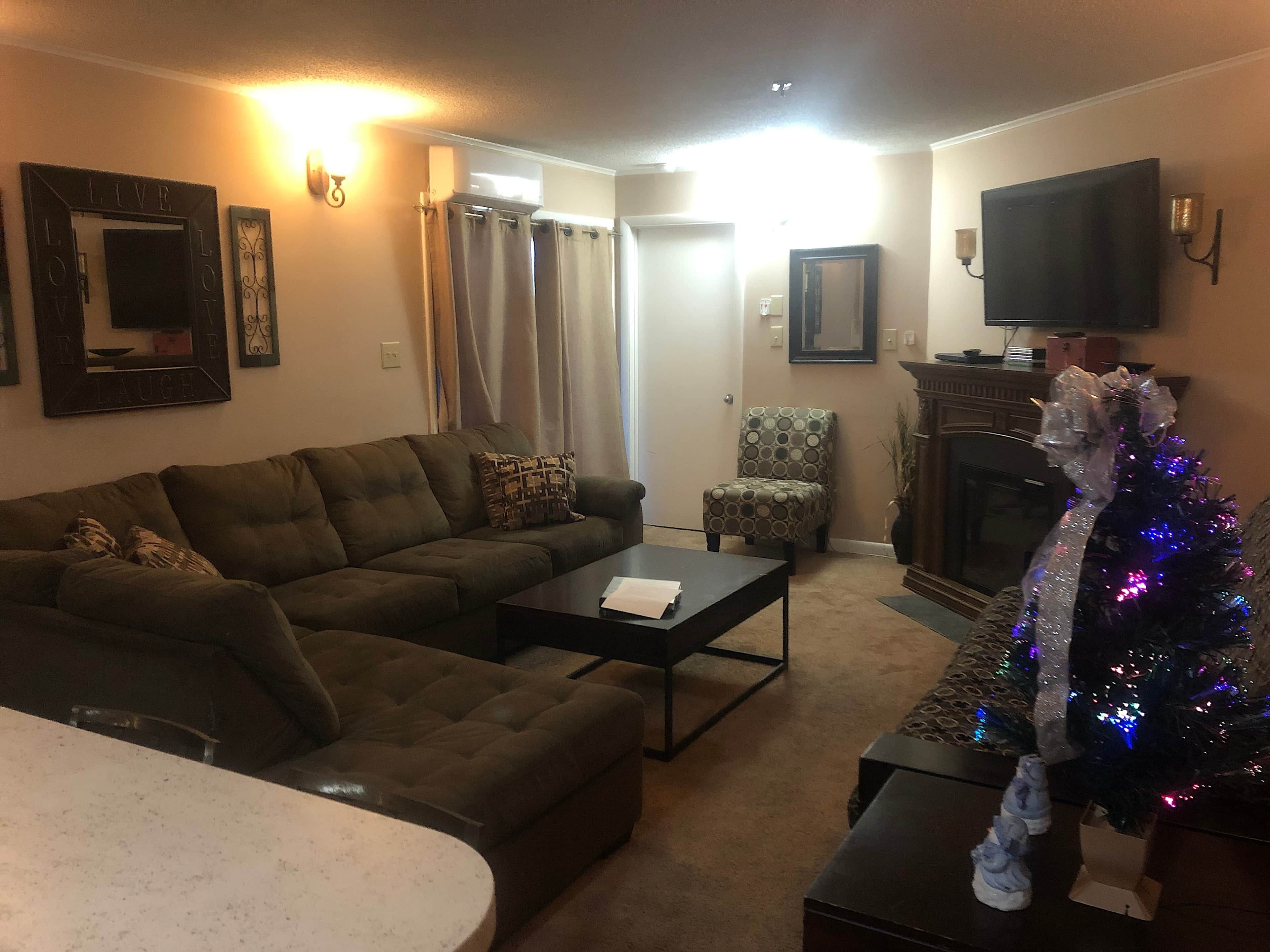 TV, fireplace, DVD player