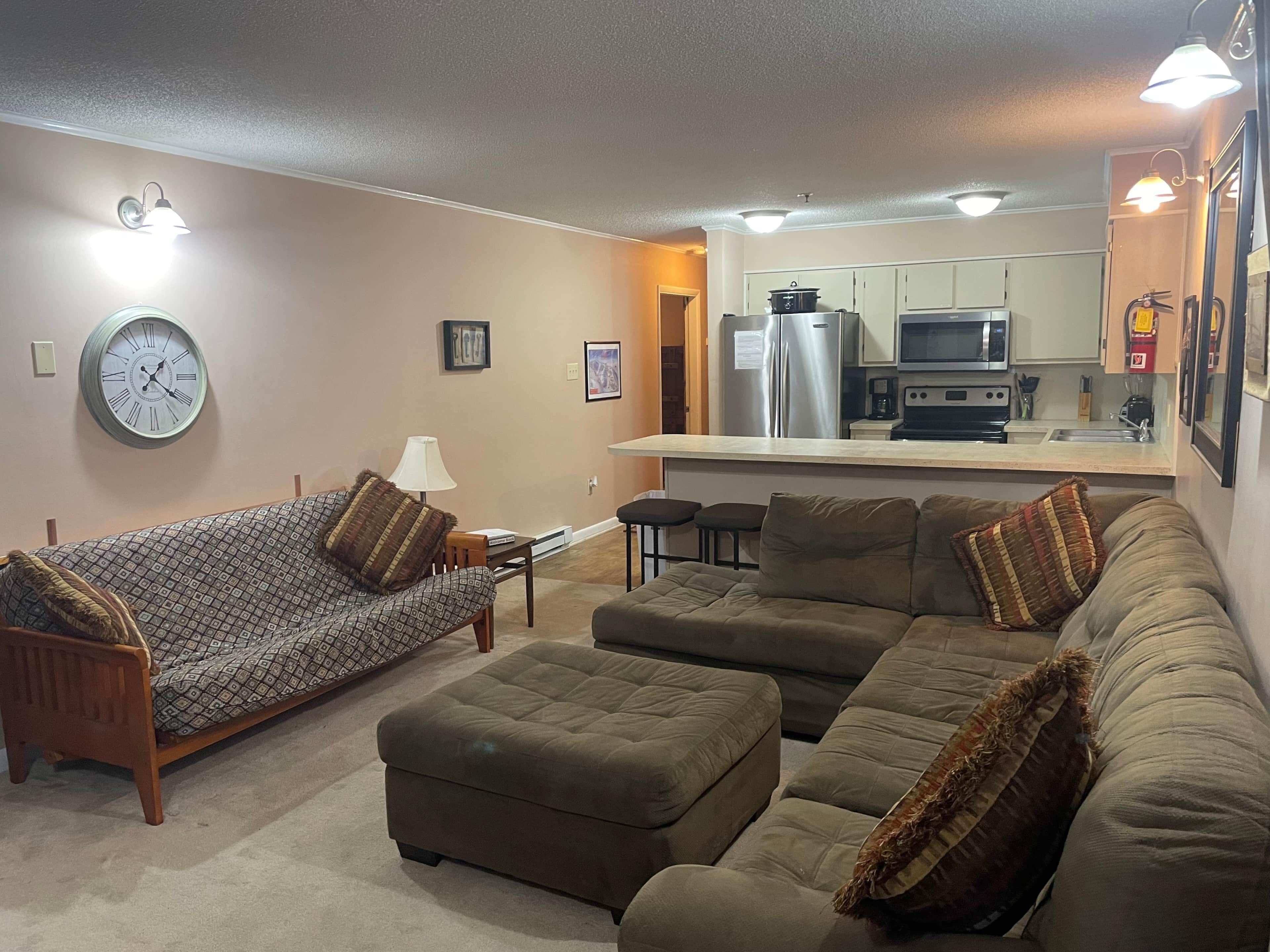 电视、壁炉、DVD 播放器