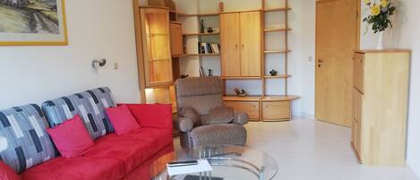 Smart-TV, DVD-Player, Bücher, Musikbibliothek