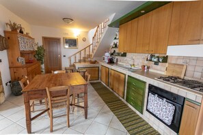 Fridge, microwave, oven, stovetop - Lady Diana's villa in Amantea, sea view contrada tuvolo  (amantea)