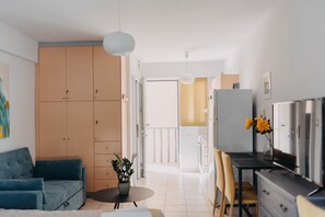 Executive Studio, Balcony, Mountain View | Living area | Flat-screen TV - Best House- Nirvana II Patra (Patras)