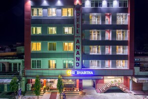 Front of property - evening/night - Siddhartha Hotel New Anand (Bhimdatta)