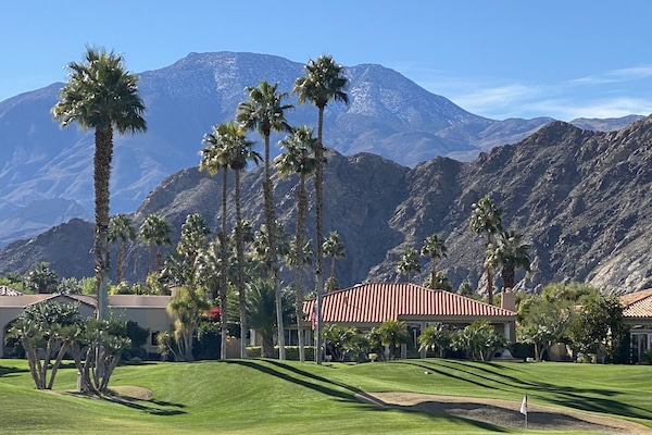 Back patio golf course mountain views