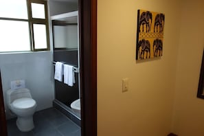 Shower, towels, soap