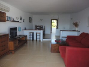 TV, DVD player, books