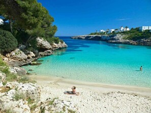 Plage, chaises longues, serviettes de plage