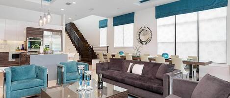 Smart TV, chimenea, videojuegos, reproductor de DVD