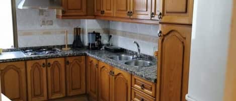 Fridge, microwave, coffee/tea maker, toaster