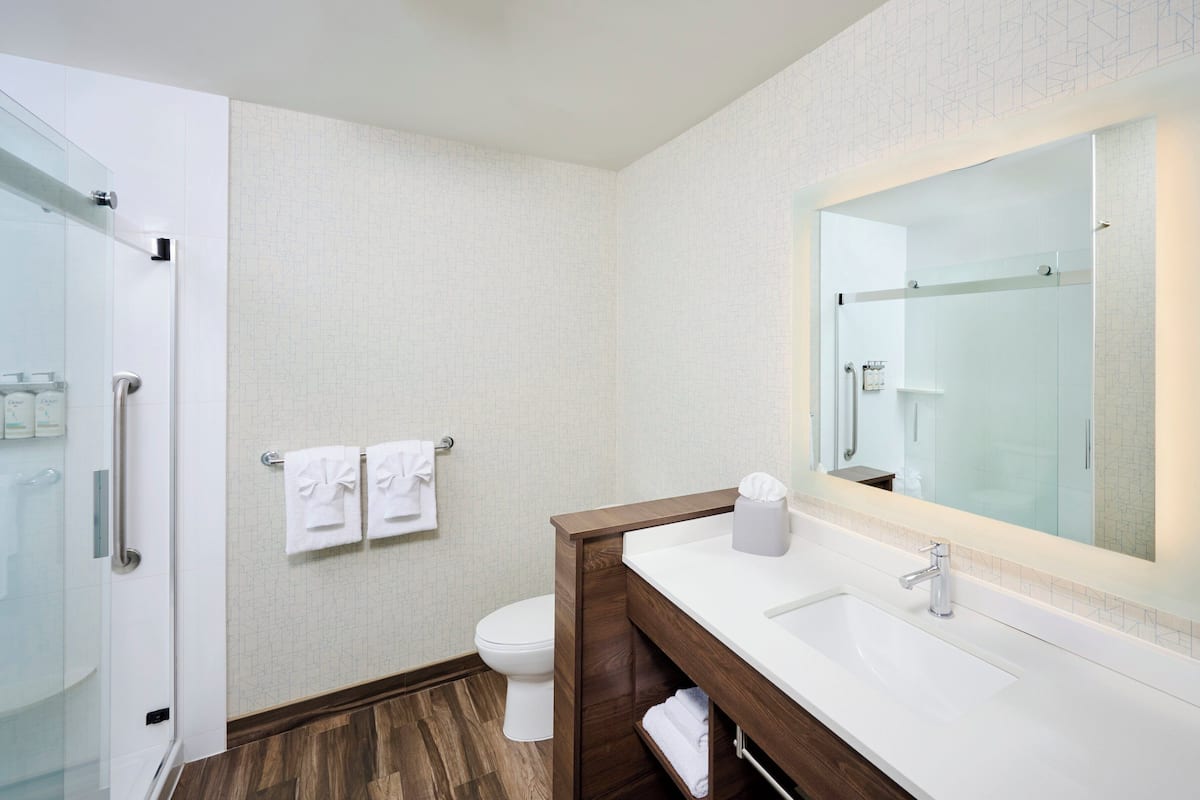 Free toiletries, hair dryer, towels, soap