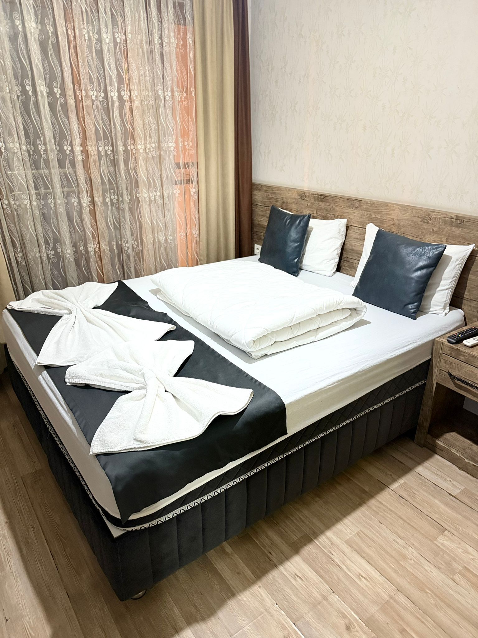 Individually decorated, individually furnished, desk, laptop workspace