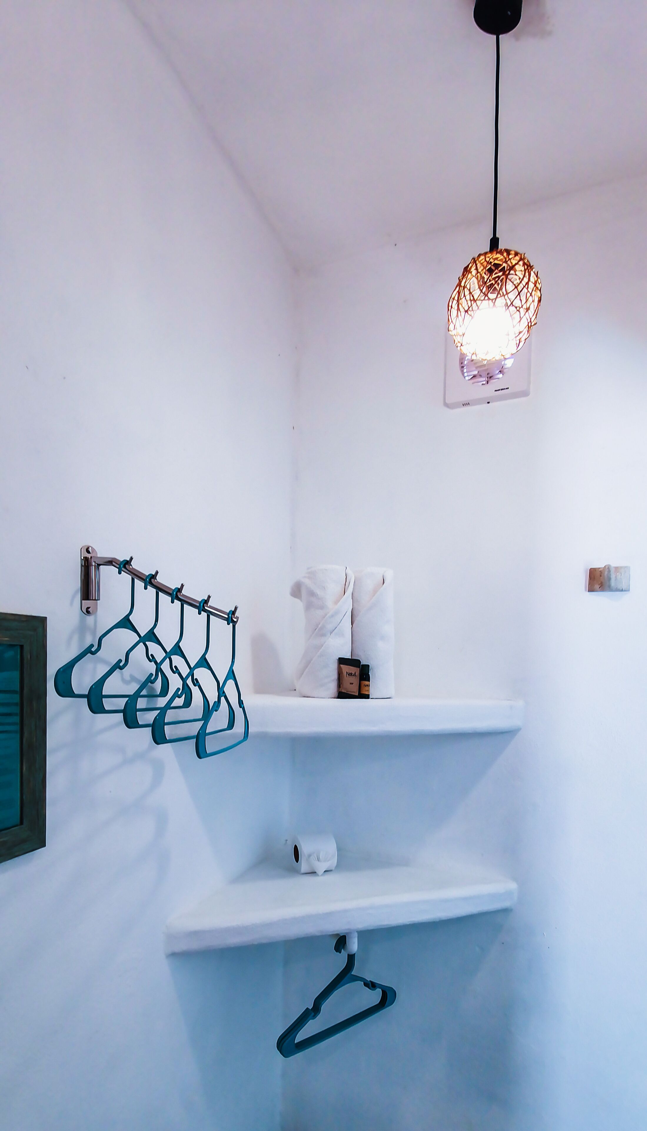 shower, free toiletries, towels, soap