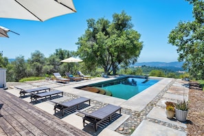 A heated pool - Hilltop Poolhouse - Murphy Vacation Rentals (Murphys)