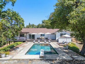A heated pool - Hilltop Poolhouse - Murphy Vacation Rentals (Murphys)