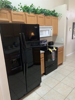 Fridge, microwave, dishwasher, cookware/dishes/utensils - Modern 4 bed Home With Large Pool Area With no Rear Neighbors and Great Privacy - 251 (Kissimmee)
