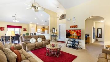 House | Living room | TV, DVD player, foosball, table tennis