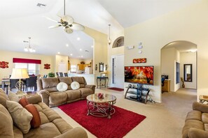 House | Living room | TV, DVD player, table football, ping pong