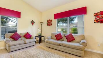 House | Living room | TV, DVD player, foosball, table tennis