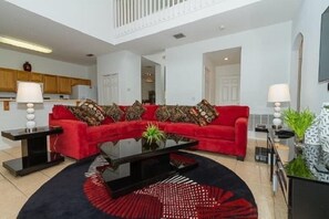 House | Living room | Flat-screen TV, foosball - Fabulous 5 bed Villa With High end Modern Decor and Private Pool - 313 (Davenport)