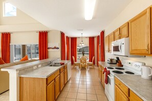 House | Private kitchen | Fridge, microwave, dishwasher, cookware/dishes/utensils - Fabulous 5 bed Villa With a South Facing Pool - 465 (Davenport)