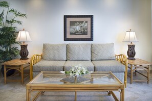 Condo, 1 Bedroom, Ocean View | Living area | 32-inch LCD TV with cable channels