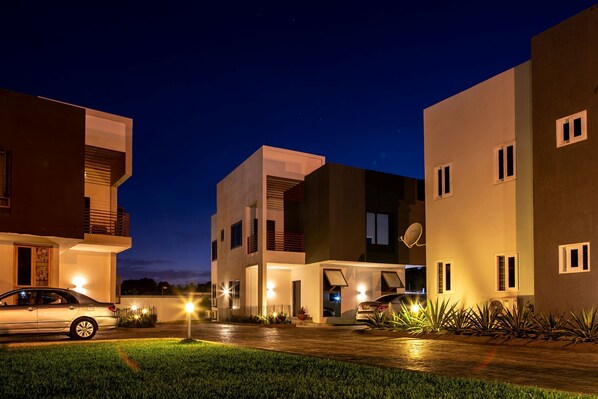 Stylish building with clean lines and large windows, offering expansive views.
