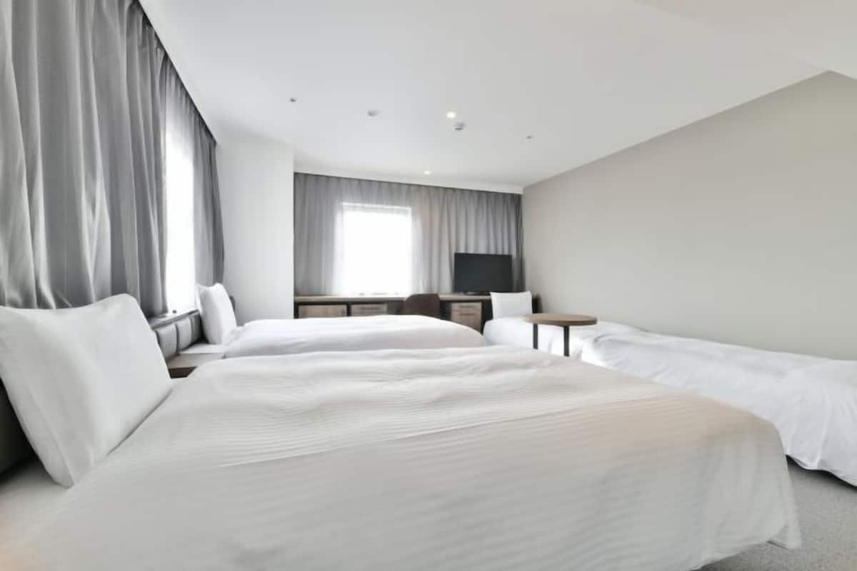 Desk, blackout curtains, free WiFi, bed sheets
