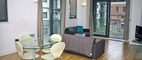 City Apartment | Living area | Flat-screen TV, DVD player