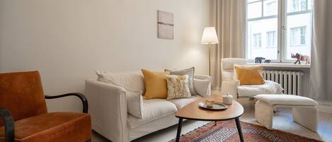 Huoneisto, 1 makuuhuone | Oleskelualue | Taulutelevisio