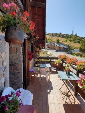 Outdoor dining - Authentic chalet. (Huez)