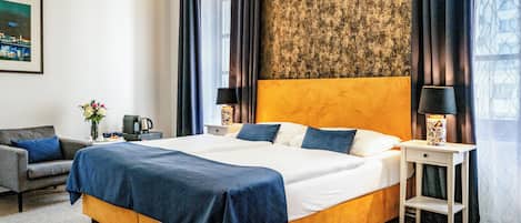 Chambre Deluxe double | Bureau, rideaux dâobscurcissement, accĂšs au Wi-Fi (inclus)