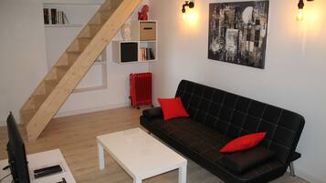 TV, DVD player, books