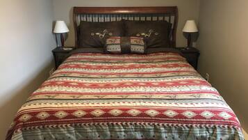 1 bedroom, desk, iron/ironing board, travel cot