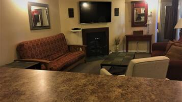 TV, fireplace, DVD player