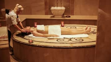 Sauna, tyrkisk bad/hammam, kropsbehandlinger, body wrap-behandlinger