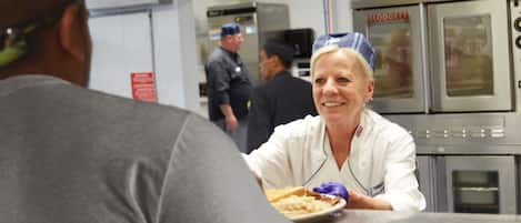 Breakfast, lunch and dinner served