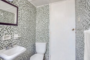 Habitación familiar | Baño | Regadera, toallas, jabón, shampoo 