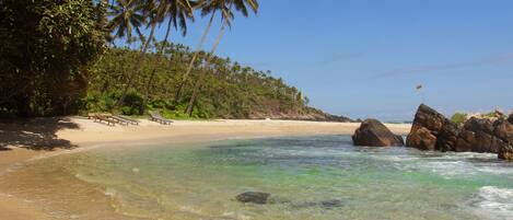 Vlak bij het strand, wit zand, 15 strandbars